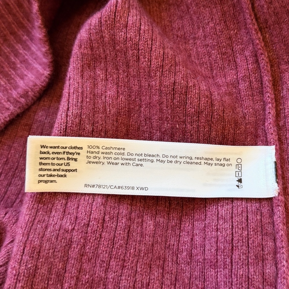 Eileen Fisher Italian Cashmere Ribbed Funnel Neck Sweater, L - winter warmth! - Picture 8 of 8